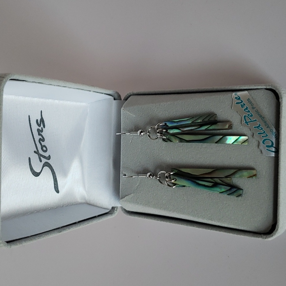 Mother of Pearl silver drop earrings